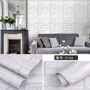 Wallpaper Dinding Bata Abu Ukuran 9m s/d 10m x 45cm