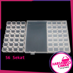 Box Tranparan isi 56 slot tempat penyimpanan manik manik dan tempat penyimpanan serbaguna