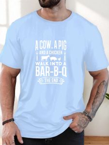 Mens T-Shirt 100% Cotton Summer Casual Soft Creative Letter Print Round Neck Breathable Short Sleeve T-Shirts 2025 New Tees