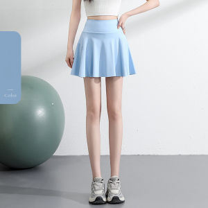กระโปรงกีฬาผู้หญิงมาใหม่ กระโปรงสั้นเอวสูง จีบ แห้งเร็ว เหมาะสำหรับโยคะ ฟิตเนส และกีฬาอื่นๆ กระโปรงสั้นลำลอง