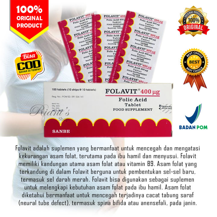 Folavit 400 mg 3 Strip Isi 30 Tablet Suplemen Kehamilan Asam Folat 1 Strip 10 Tab Suplement Vitamin Ibu Hamil Bumil Mencegah Dari Kecacatan Folafit
