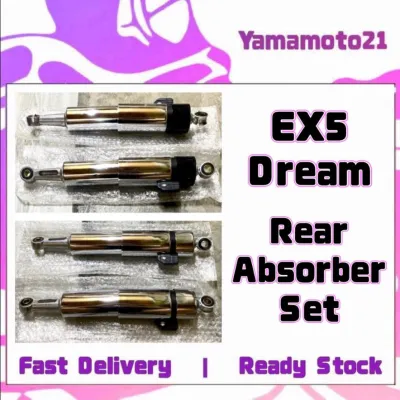 HONDA EX5 DREAM HGH POWER HP LAMA ABSORBER REAR ASORBER ASOBER ABSOBER BELAKANG MONOSHOCK SET HITAM CHROME LOCAL / AAP