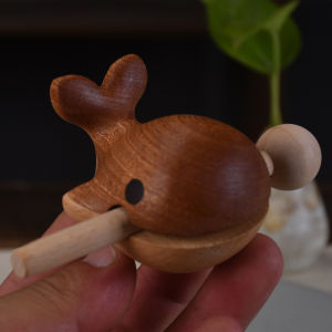 Whale Wooden Fish Knocking Cute Portable Stress Relief Office Wood Carving Meditation Percussion Instrument Solid Wood Ornament Buddhist Toy [ Free Shipping ]