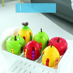 2026 Hot Sale [ Shipped from China ] Childrens Plastic Irregular-Shaped Magic Cube Stress Relief Gadget Creative Educational Toy 3 Fruit Rotating Bead Maze for Ages 6 and Up B3