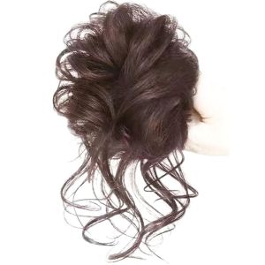kuibiw ดังโงะเกล้าผม ที่ครอบผม มวย ที่รัดผมแบบยืดหยุ่น ขนมปังผมสังเคราะห์ วิกผมสีน้ำตาลดำ ที่ต่อผม ที่มัดผมกรงเล็บ อุปกรณ์เสริมผม ขนปุยฟู มวยหยิกยุ่ง สำหรับผู้หญิง