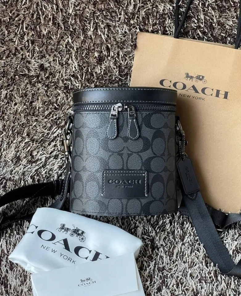 Original Coach Barrel Crossbody Bag In Signature Canvas C9843