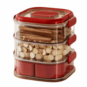 VINEY Stackable Spice Storage Box Large Capacity Transparent Seasoning Storage Box Space Saving Reusable Kitchen Storage Box Kitchen Organizer