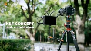 K&F CONCEPT 9.8" Magic Arm Clamp Kit with 1/4" & 3/8" Thread Screw 360 ° Ball Heads Articulating Magic Arm Camera Mount Flexible