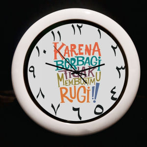 Jam Dinding Quotes Motivasi Islami Dekorasi Hiasan Dinding Islami l Jam Dinding Kaca - Hiasan Dinding Kamar | Jam Dinding Aksesoris Rumah Minimalis l ukuran 30cm