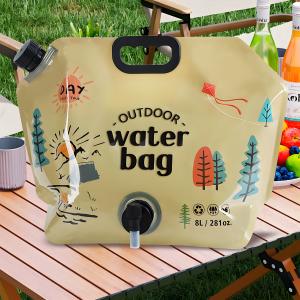 8L Portable Water Storage Bag Foldable Food Grade Large Capacity Drinking Water Bucket Camping Outdoor Hiking Lightweight Drinking Water Bag