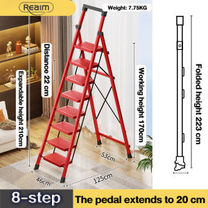 Ladder/Tangga Rumah/ 梯子 Household Ladder Foldable Home 2 — 8 Steps Stainless Steel Folding Ladder