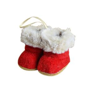 LABAICAI Hanging Christmas Boots Pendant Decorative Plush/Cloth Plush Christmas Tree Pendant Christmas Tree Hanging Boots Boots Shape Christmas Knitted Shoes Ornament New Year