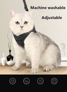 Cat Harness and Leash Set for Walking Escape Proof Adjustable Soft Comfortable Vest with Reflective Strip for Cat Kittens Step-in Outdoor