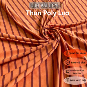 Vải Thun Poly Lụa Sọc Chất Mềm Mại Mỏng Co Giãn Khổ 1m55 - May Bộ Áo Kiểu Váy Đầm