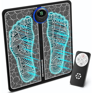 EMS Foot Massager Mat for Neuropathy and Pain Relief – Feet Massager Pad - Foot Stimulator Pad for Feet and Improved Circulation or Muscle Relaxation with USB Rechargeable