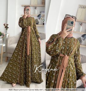 Zahira1808 Gamis Kaylan Dress Bahan Katun Rayon Lembut Nyaman Busui Friendly