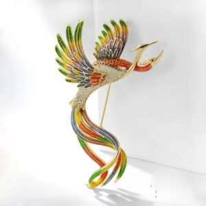 Bross Phoenix Warna Pin Jas Wanita Korea Bros Burung Phoenix Bros Jas Wanita Lapel Pin Bros