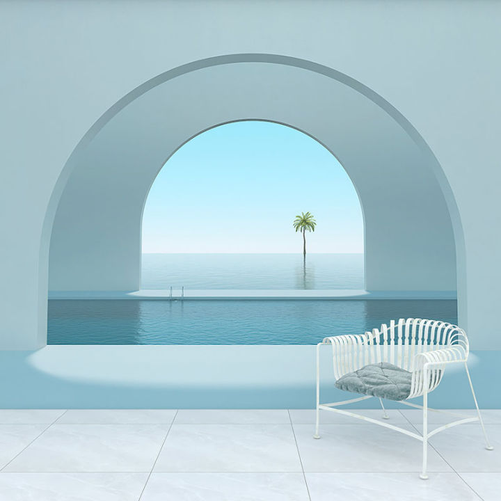 Nordic minimalist art visual extension space wallpaper clothing store