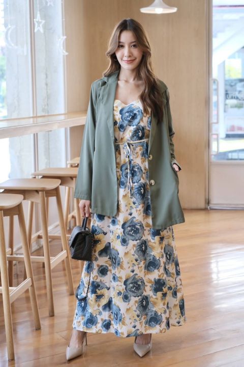 Blazer Outfit Jacket For Maxi Dress 2PCS Blazer Dress Fashion Suit