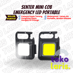 Senter Mini COB Keychain Light Lampu Senter Emergency LED Super Terang Portable Cas Rechargeable Dengan Gantungan Kunci Magnet Opener Pembuka Botol Untuk Outdoor Climbing Camping Multifungsi Serbaguna