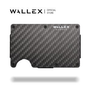 Wallex S Forged Carbon Cardholder RFID Blocking Wallet Cash Strap Airtag
