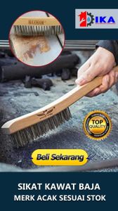SIKAT KAWAT BAJA KASAR BARIS UTK MEMBERSIHKAN KAWAT KERAK MEMBANDEL PANCI BUSI STAINLESS NODA / Sikat Baja Gagang Kayu Tebal Wire Brush / Sikat baja sikat kawat kasar / sikat baja wire brush