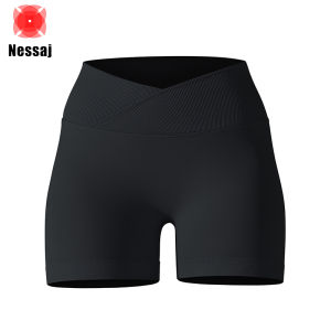 Nessaj Yoga Shorts Women Gym Training Leggings Waist Shrinking Hip Lifting Fitness Shorts Cycling Jogging Aerobic Sports Shorts