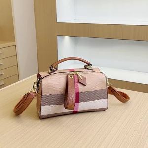 Bag 2025 New checkered textured canvas cross-border stylish genuine leather womens bag crossbody handbag pillow bag trendy