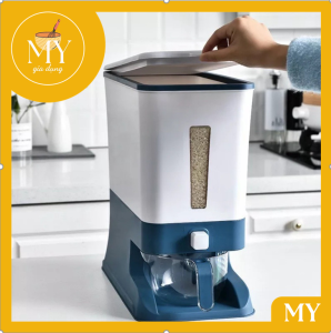 Thùng đựng gạo 10kg chống ẩm mốc côn trùng - Thùng đựng gạo đậu Hokori có kèm cốc đong vo tiện lợi