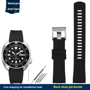 FKM Watch band For SEIKO PROSPEX cola ring SRPA21J1 SRPE99K1 SRP777J SRPC91J1/25J1 Curved rubber watchband Men Wristband 20 22mm2026