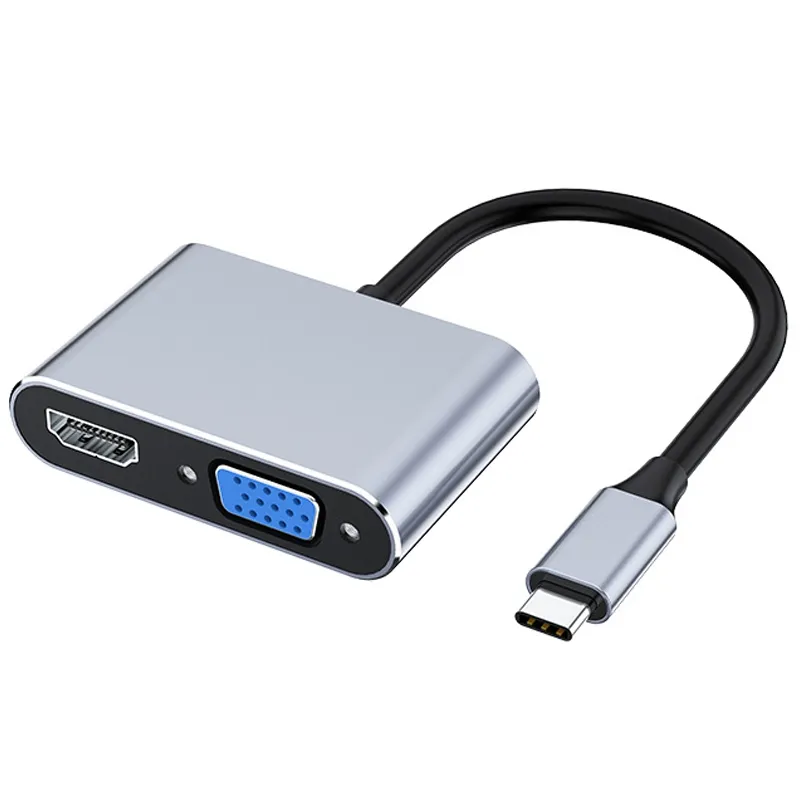 USB C to VGA Multiport Adapter 4K Type C USB-C HUB Video
