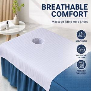 Beauty Salon Bed Cover Cotton Towel Face Hole Massage Table Sheet Soft Spa Treatment Cover