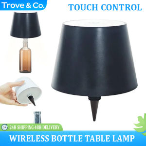 Wireless Bottle Table Lamp Touch Control of 3 Colors and Stepless Dimming Night Lamp Suitable for Bar Wine Bottles Desk Lights