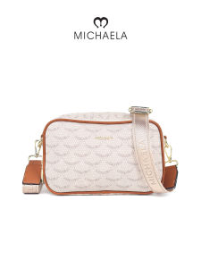 MICHAELA Boxed Messenger Bag Retro Letter Fan-Shaped Print Spacious Chic Crossbody Bag HB5502028 CL