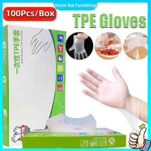 Disposable Gloves 100pcs/box Clear Latex Free TPE Gloves For  Safety Gloves Cleaning Gloves Food Handling Laboratory Work Garden Work