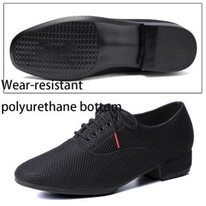 Men Dance Shoes Ballroom Shoe Breathable Mesh Low-heel Practice Competition Men Dance Sport Shoe