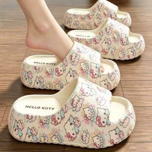 Free Shipping 2026 New Sweet-Style Thick-Soled Platform Slippers For Women Suitable For Indoor And Outdoor Wear With Non-Slip And Odor-Resistant Features Featuring A Cute Kitten Design Perfect For Summer