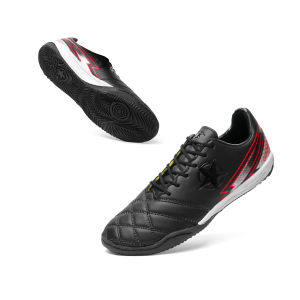 Praykids Sepatu Futsal IC Hitam Pekat Merah Neon Ukuran EU:47.5