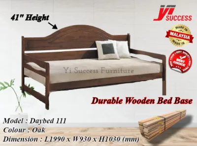 Yi Success Jordan Solid Wood Daybed / Single Solid Rubber Wood Daybed / Katil Bujang Kayu / Quality Bedbase / Bedframe