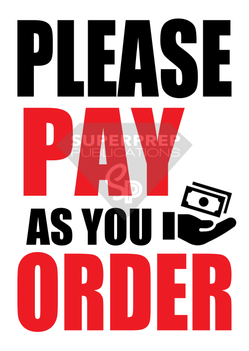 Please Pay As You Order Pay at the Counter Signage Laminated Sign A4 Store Signages | Lazada PH