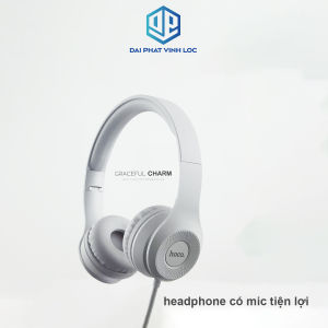 Tai nghe chụp tai gấp gọn headphone có mic có dây hoco w21 cao cấp cực bền bass sâu chống ồn chống nhiễu Đại Phát Vĩnh Lộc