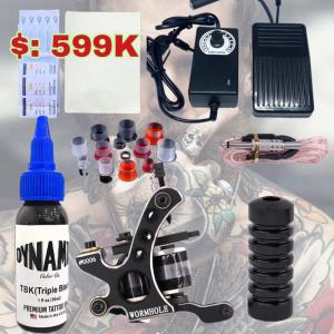 Combo 1 máy xăm hình trυng cấp WORM HOLE kèm mực xăm lên người.