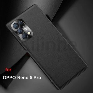 เคสโทรศัพท์ OPPO Reno 8 7 6 5 Pro 5G 4Gเคสวงกลมโลหะหนัง PU หรูหราปกป้องกล้องเคสกันกระแทกมือถือฝาครอบโทรศัพท์