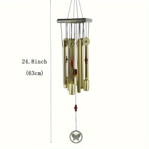 Yo-Fun Antique Finish Copper Coin Wind Chime Outdoor Decor Weatherproof Hanging Bells for Garden Yard Balcony and Porch Soothing Sounds for Relaxation