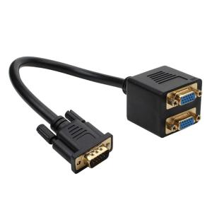สายแยกสายข้อมูลอะแดปเตอร์ขาตั้งมอนิเตอร์สองตัวซ้ำสัญญาณ25Cm 1080P สำหรับพีซีทีวีแล็ปท็อปเครื่องแยกสายวิดีโอ