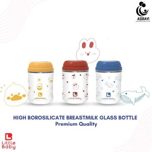 Little Baby Botol ASI Kaca Wideneck 3pcs 160ml Breastmilk Glass Bottle BPA Free