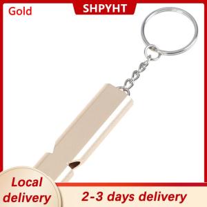 [COD] SHPYHT Local delivery Ship within 24 hours Alloy Aluminum Emergency Survival Whistle Outdoor Camping Hiking Tool W Keychain