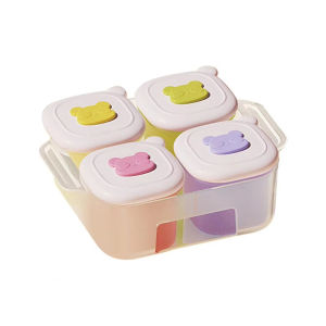 4 /8 PCS  Silicone Food Storage Container Food Freezer Boxes with Lids & Tray 50ml