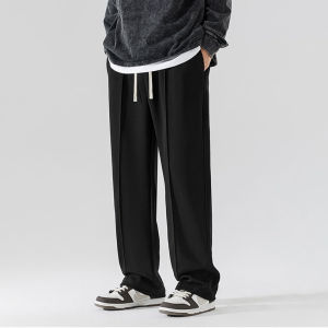 MaleVogue【Buy 1 Take 1】 Mens Trousers Casual Grey Sweatpants Pants for Men Baggy Grey Pants Wide Leg Loose Slacks