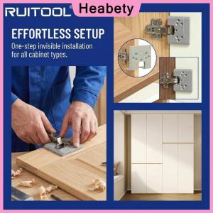 Heabety   Hinge Positioning Piece Quick Cabinet Door Installation Tool Adjustable Guide for DIY Woodworker Kitchen Cupboard Repairs